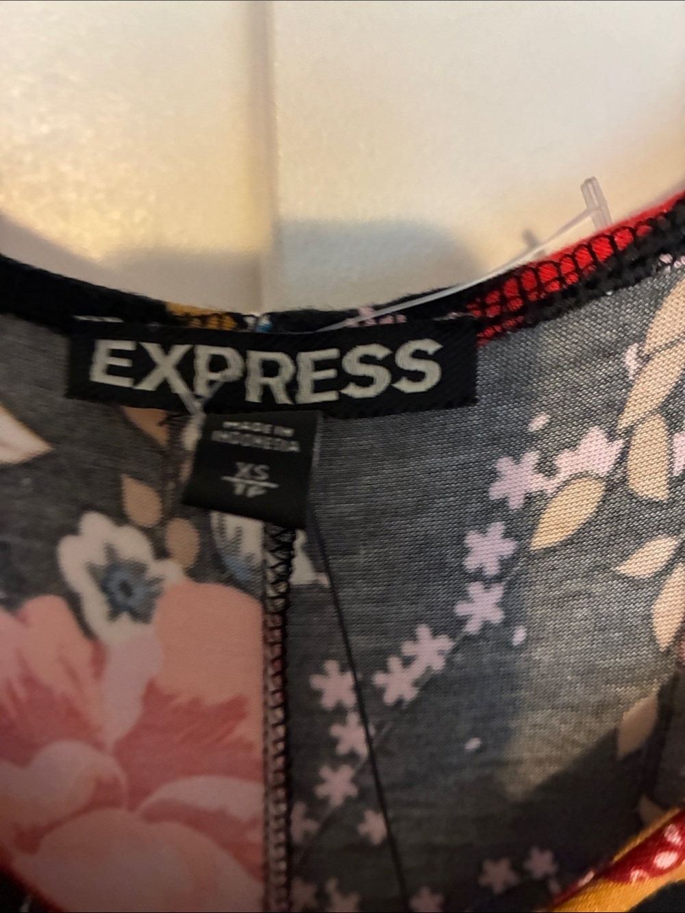 Express Black and Burgundy Floral Maxi Dress - Picture 6 of 7